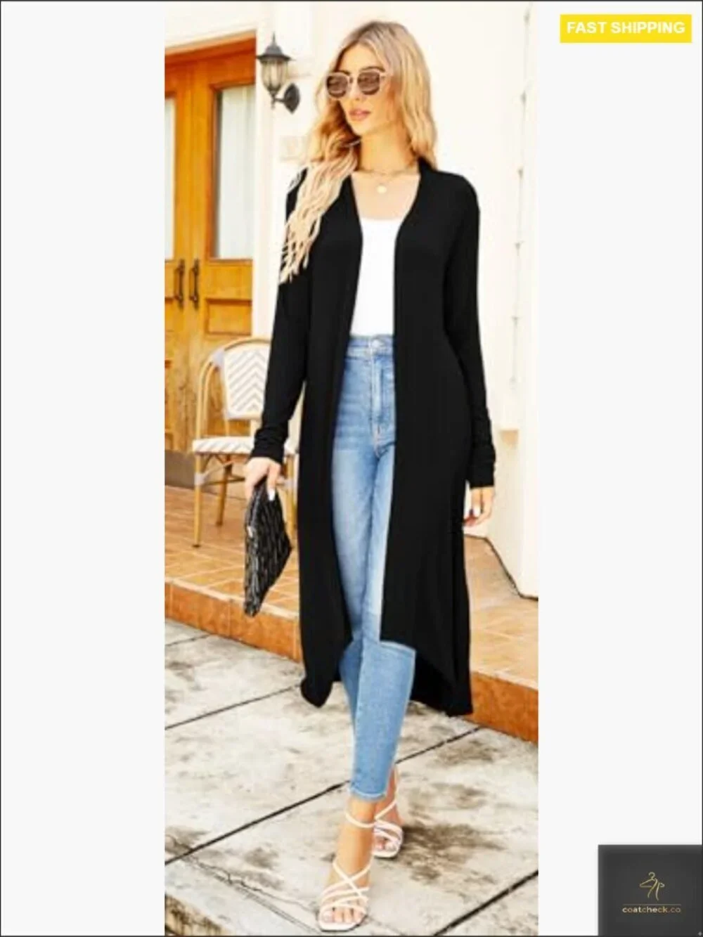 Long Cardigan Duster Open Front Lightweight Casual Sweater with Pockets